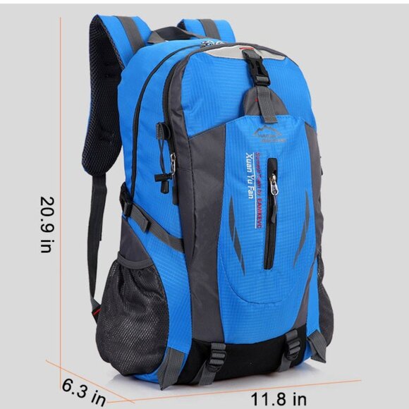 Black Black Men Women Travel Backpack Rucksack Camping Laptop Hiking School Book - Picture 4 of 7